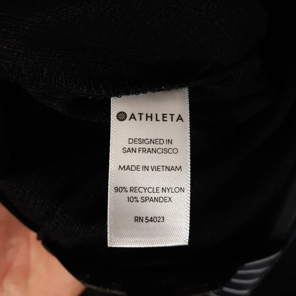 Athleta Pants Womens Size 8 Tall Stretch Elastic Waist Nylon Blend Black